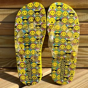 Coppertone Smiley Face Flip-Flops SZ L! EUC!
